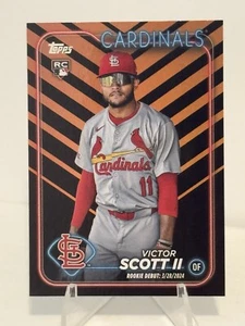 2024 Topps Update VICTOR SCOTT II Holiday Orange Black Parallel Rookie Debut #77 - Picture 1 of 2