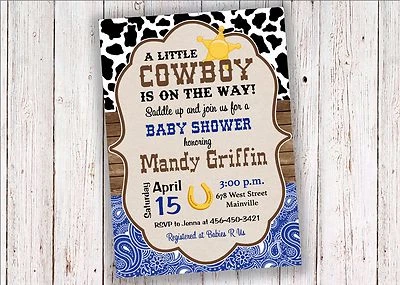 Invitación de vaquero, western, country, niño, baby shower Foto 1 de 2