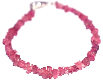 Rosa Naturale Tormalina Gemma 2-2.5 MM Uncut Perline 7 " Filo Bracciale DFF-702 - Immagine 1 di 4