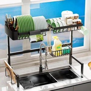 2 Tier Dish Rack Over The Sink Dish Drying Rack (Expandable Height and Length) - Picture 1 of 7