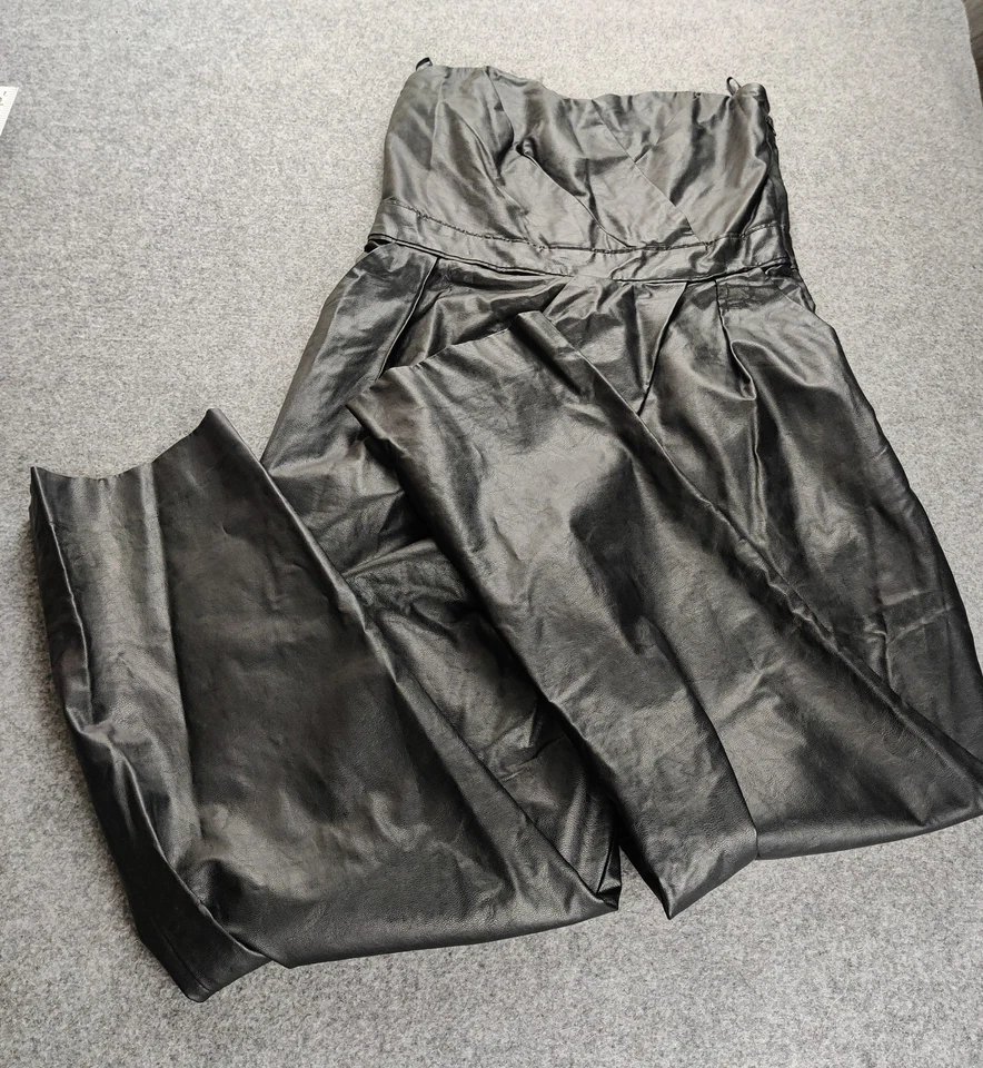 Sexy Jersey Vacaciones Rachel Roy Imitación Cuero Mono Mujer 4 Negro Sin Mangas  Foto 1 de 4