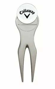 GOLF DIVOT TOOL Callaway Brushed Stainless Steel pitch repairer with ball marker - Picture 1 of 4