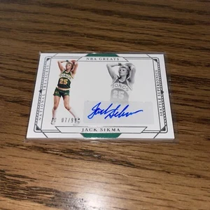 2020-21 Panini National Treasures NBA Greats JACK SIKMA 07/99 Autogramm Sounds - Bild 1 von 2