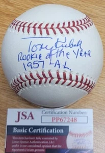 Autographed TONY KUBEK "ROY 1957 AL" Official Major League Baseball JSA - Picture 1 of 1