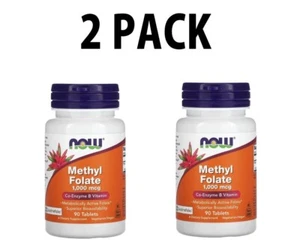 NOW Foods, 2 PACK, Methyl Folate, 1,000 mcg, 90 Tablets each (180 total!) - Picture 1 of 4