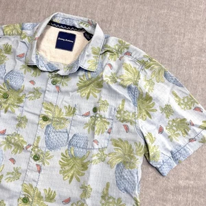 Tommy Bahama Shirt Mens Large 100% Silk Pineapple Hawaiian Button Up Camp Aloha - Picture 1 of 6