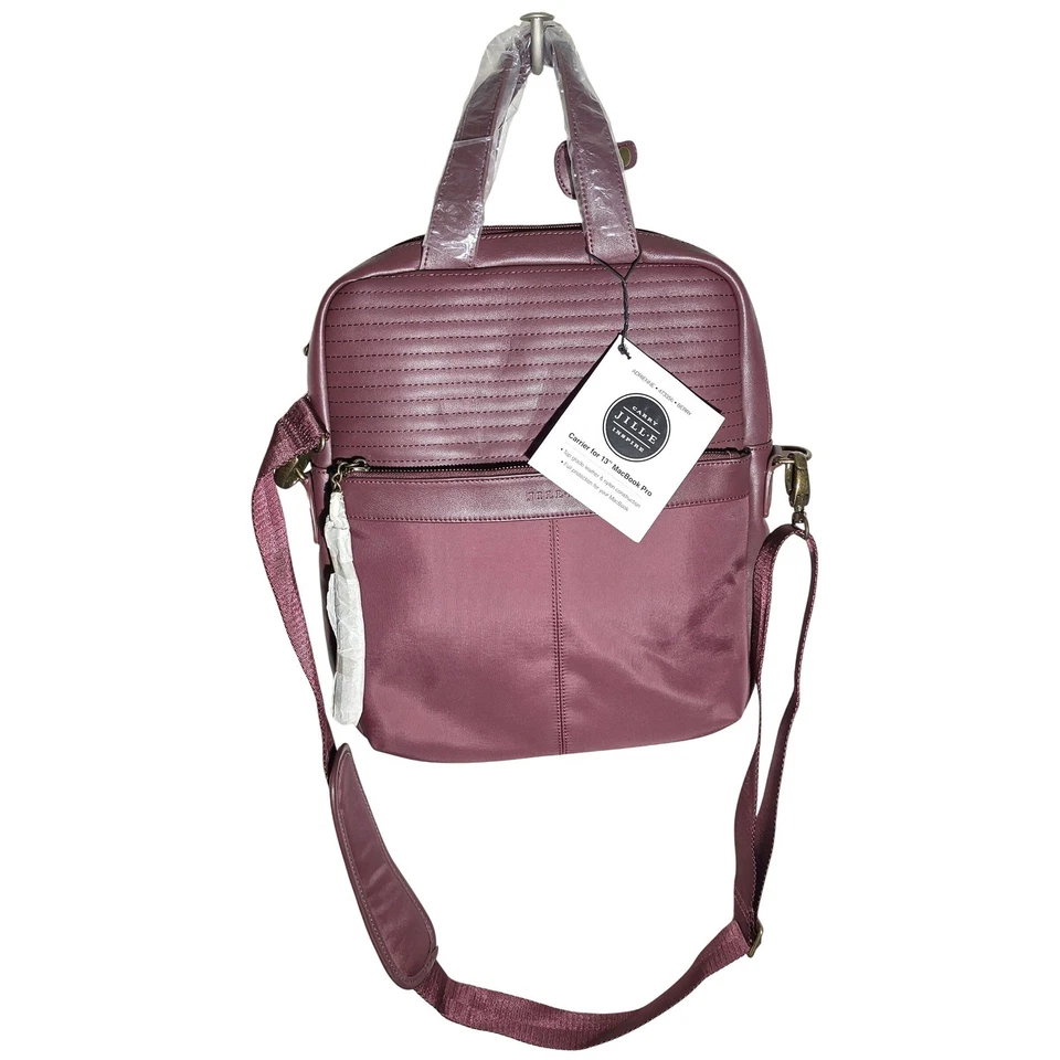 Bolsa de transporte para laptop JILL E Designs Adrienne Berry couro náilon - Imagem 1 de 4