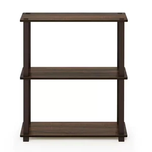 29.5 In. Walnut/Brown 3-Shelf Etagere Bookcase with Open Back - Picture 1 of 12