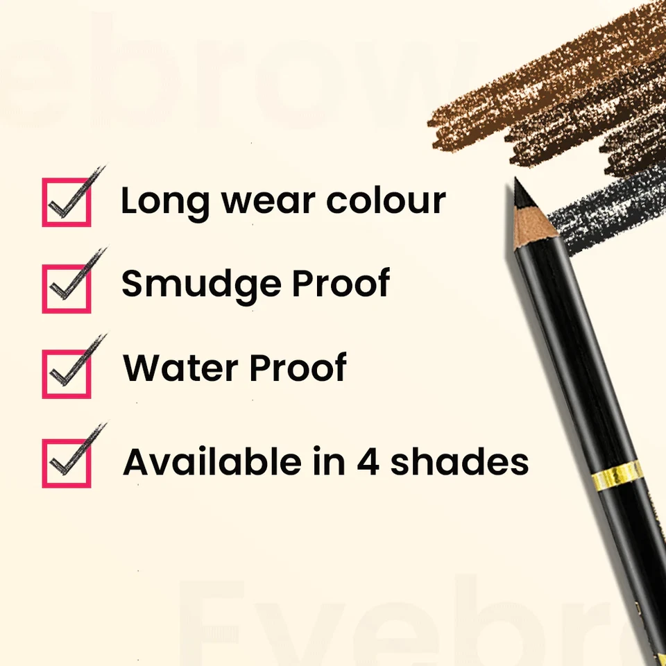 WATERPROOF EYEBROW PENCIL BLONDE DARK BROWN BLACK EYE BROW - Image 1 of 1