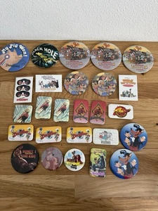 Vintage Walt Disney Disneyland Button Pins Lot Pin Back Buttons VTG Qt. 26 - Picture 1 of 16