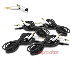 4X 3FT 3.5MM AUX AUDIO STEREO CABLES CORD BLACK FOR APPLE IPHONE 5 4S IPOD TOUCH - Picture 1 of 1