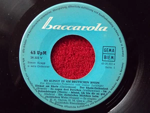 V.A. - So klingt es am Deutschen Rhein   Baccarola 45  - Bild 1 von 2