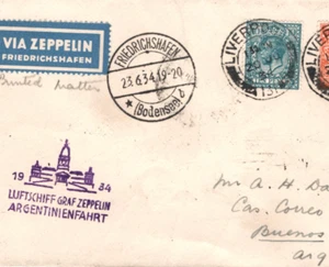 GB KGV Brief GRAF ZEPPELIN Air *ARGENTINIENFAHRT* 1934 Flug Argentinien KZ137 - Bild 1 von 10