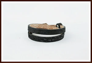Lederarmband Black Silver 10 mm 2 fach für Schiebeperlen - Bild 1 von 1