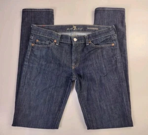 Pantalones de mezclilla para mujer 7 Seven for All Mankind 29 medidas 31x33 Roxanne tiro bajo elásticos - Imagen 1 de 9