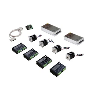 4Axis Nema23 Stepper Motor 23HS8430 270oz-in 4leads&Driver DM542A CNC Router Kit - Picture 1 of 12