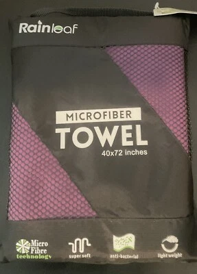 Toalha de microfibra Rainleaf viagem perfeita, academia, toalha de acampamento. Secagem rápida 40x72 novo - Imagem 1 de 4