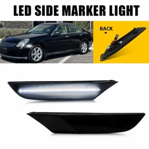 FOR INFINITI G35 Nissan Skyline SEDAN V35 SMOKED LENS LED MARKER SIDE LIGHTS 2X - Picture 1 of 15