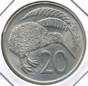 New Zealand 1971 Twenty Cents 20c Elizabeth II (with serifs) - Uncirculated - Bild 1 von 3