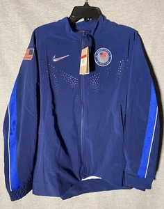 Womens Team USA Olympics Podium Jacket Size L Nike Paris 2024 Blue DZ3572-492 - Picture 1 of 9