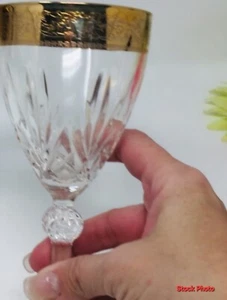Vintage Three CreArt Crystal Stemware Wine Glasses Embellished w/24k Gold VG-EX - Picture 1 of 14