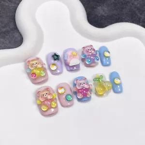 Pressa orso finta unghie colore misto fatta a mano per nail art - Foto 1 di 30