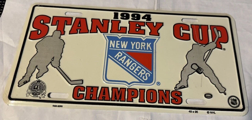 Placa de licencia de campeón de la Copa Stanley de la NHL - 1994 Rangers Foto 1 de 1