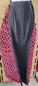 Arrey Kono Berlin ( Issey Miyake Style ) Pleated Black & Red Skirt Pleat Size M - Picture 1 of 7