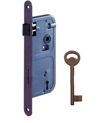 SERRATURA PORTA PATENT ENTRATA 35-40-45-50mm BORDO TONDO 22x235mm INTERASSE 90mm - Immagine 1 di 4