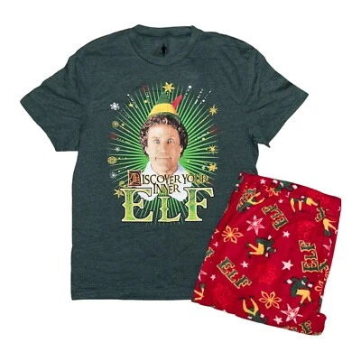 NWT Briefly Stated Elf Movie Discover Your Inner Elf Christmas Pajama Set M - Image 1 of 4