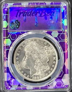 1882-O Morgan Silver Dollar $1 PCGS MS63 *TRADER BEA LABEL* (G892) - Picture 1 of 2