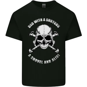 Papá Con Una Pala Alibi Día Del Padre Calavera Camiseta Para Niños - Imagen 1 de 3