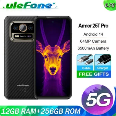 New Ulefone Armor 25T Pro 256GB 5G Thermal Imaging Rugged Phone Unlocked NFC