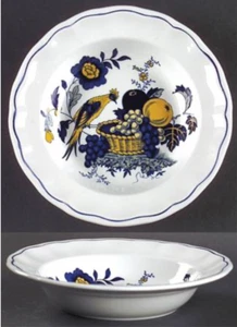 Spode Blue Bird Rimmed Soup Bowl 7 1/2" - Picture 1 of 2