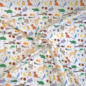 100% Cotton Digital Fabric Oh Sew House Pets Animals Dog Snake Rabbit Hamster - Picture 1 of 1