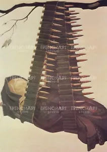 Poster Guerilla Wiege Mosin Nagant 7,62×54mmR Maschinengewehr Patronengürtel WWII - Bild 1 von 1