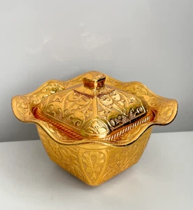 Antik Stil Türkische Genuss Schale mit Deckel - Handarbeit Zamak Deko Schale - Bild 1 von 10