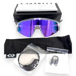 Oakley Latch Panel Sunglasses OO9404-0235 Matte Clear Prizm Violet w/Pouch - Picture 1 of 11