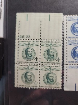 US Stamp Scott # 1117  4c Kossuth  Champion of Liberty Plate Block Unused - #B69 - Image 1 of 2