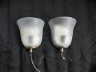 Pair of caravan 240v wall lamps, with bulbs,pull cord switches