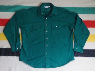 Camisa de campamento al aire libre de tela gamuza verde bosque Field & Stream años 70 de colección XL USADA EN EXCELENTE ESTADO Foto 1 de 4