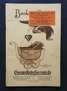 1930 "Chicago Baby Carriage Company" Wicker Buggy Catalog Pullman Sleeper KROLL - Picture 1 of 10