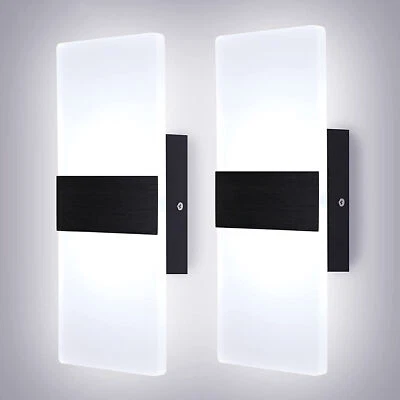 2x Moderno LED Iluminación de Pared Arriba Abajo Cubo Aplique Habitación Lámpara Accesorio Interior Foto 1 de 4