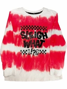 Boys Red & White Sleigh What Long Sleeve Tee Shirt Christmas Tree T-Shirt - Picture 1 of 2