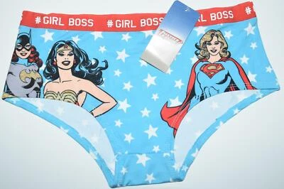 WONDER WOMAN KNICKERS BATMAN SUPERGIRL JUSTICE BOSS Panties LADIES Size 6 to 20 - Image 1 of 3