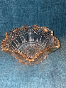 EAPG Tarentum LEITERN MIT DIAMANTEN gekräuselte Schüssel 9 1/4" - Bild 1 von 9