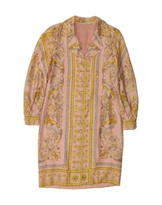 CHRISTIAN DIOR Womens Long Sleeve Shirt Dress IT 44 Medium Pink Floral CY34 - Image 1 of 3