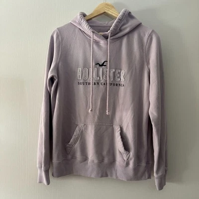 Hollister Pullover Stitched Hoodie Sweatshirt Lavender Pastel Purple Size Medium - Image 1 of 4