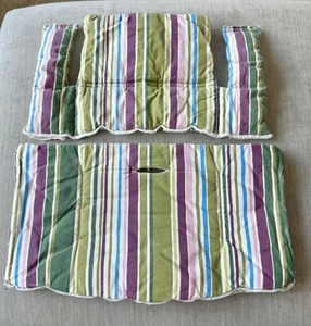 Juego de cojines Stokke rayas verdes moradas - Trona Tripp Trapp - Imagen 1 de 5