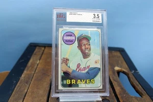 1969 Topps #100 Hank Aaron Baseball Card BVG VG+ 3.5 Atlanta Braves HOF Great - Picture 1 of 3